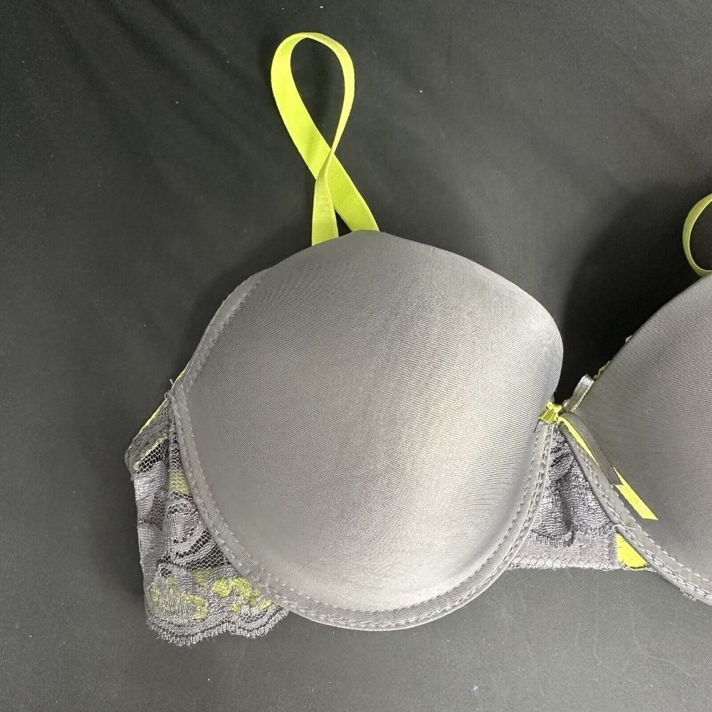 Angelina Grey Green Bra Silky Lace Detail Convertible Removable AdjustableStraps - Picture 3 of 9